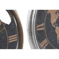 Relógio de Parede Dkd Home Decor Cristal Prateado Preto Dourado Ferro Mapa do Mundo (46 X 6,5 X 46 cm)