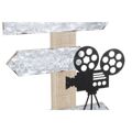 Decoração de Parede Dkd Home Decor Preto Cinzento Mdf Cinema Clássico (32 X 2 X 70 cm) (2 Unidades)