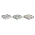 Caixa para Infusões Dkd Home Decor Cristal Metal Mdf (24,5 X 24,5 X 6 cm) (3 Unidades)