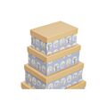 Conjunto de Caixas de Organização Empilháveis Dkd Home Decor Animais Azul Cartão (43,5 X 33,5 X 15,5 cm)