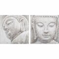 Pintura Dkd Home Decor Buda Oriental 80 X 3,5 X 80 cm (2 Unidades)