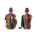 Figura Decorativa Dkd Home Decor Preto Resina Multicolor Moderno (25,5 X 14 X 21,5 cm) (2 Unidades)