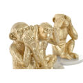 Figura Decorativa Dkd Home Decor Dourado Branco Resina Mármore Tropical Macacos (10,5 X 10,5 X 18,5 cm) (3 Unidades)