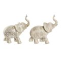 Figura Decorativa Dkd Home Decor Elefante Bege Dourado Resina Colonial (25 X 11,8 X 25 cm) (2 Unidades)