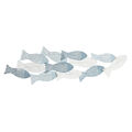 Decoração de Parede Dkd Home Decor Azul Metal Branco Mediterrâneo Peixes (100 X 5 X 30 cm)
