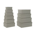 Conjunto de Caixas de Organização Empilháveis Dkd Home Decor Toupeiras Cinzento Branco Cartão (43,5 X 33,5 X 15,5 cm)