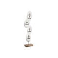 Figura Decorativa Dkd Home Decor 18 X 9 X 69 cm Castanho Alumínio Branco Madeira de Mangueira Yoga
