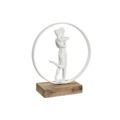 Figura Decorativa Dkd Home Decor 24 X 9 X 26 cm Branco Resina Madeira de Mangueira Parceiro