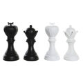 Figura Decorativa Dkd Home Decor Preto Branco Resina Fichas de Xadrez Moderno (12 X 12 X 25,5 cm) (4 Unidades)