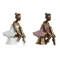 Figura Decorativa Dkd Home Decor Cor de Rosa Branco Resina Bailarina Ballet Moderno (12 X 9,5 X 15,5 cm) (2 Unidades)