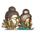 Figura Decorativa Dkd Home Decor 22 X 8 X 42,5 cm Preto Dourado Buda Turquesa Oriental (2 Unidades)