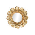 Espelho de Parede Home Esprit Dourado Metal Folha de Planta 76,5 X 8 X 76,5 cm