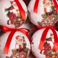 Bolas de Natal Vermelho Multicolor Papel Polyfoam 7,5 X 7,5 X 7,5 cm (6 Unidades)