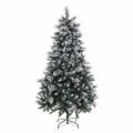 árvore de Natal Branco Vermelho Verde Pvc Metal Polietileno Nevado 210 cm