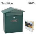 Caixa de Correio Edm Tradition Aço Verde (26 X 9 X 35,5 cm)