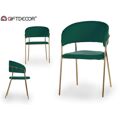 Cadeira Dourado Verde Poliéster Ferro (49 X 80,5 X 53 cm)