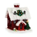 Figura Decorativa Natal Enfeite Cintilante Casa Vermelho Branco Verde Plástico Polipropileno (19 X 24,5 X 19 cm)