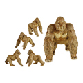 Figura Decorativa Gorila Dourado Resina (30 X 35 X 44 cm)