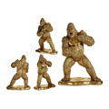 Figura Decorativa Gorila Dourado Resina (25 X 56 X 42 cm)
