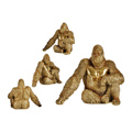 Figura Decorativa Gorila Dourado Resina (36 X 50 X 62 cm)