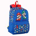 Mochila Escolar Super Mario Vermelho Azul (31 X 43 X 13 cm)