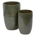 Vaso 52 X 52 X 80 cm Cerâmica Verde (2 Unidades)