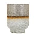 Vaso Cristal Dourado Branco 15 X 15 X 19 cm