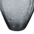Vaso Cristal Cinzento Metal Prata 20 X 20 X 30 cm