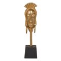 Figura Decorativa 11 X 10,5 X 46 cm Preto Dourado Africana