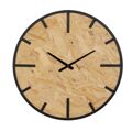 Relógio de Parede Preto Natural Pvc Ferro Madeira Mdf 60 X 4,5 X 60 cm