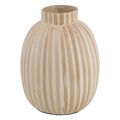 Vaso Branco Bege Bambu 22 X 22 X 28 cm