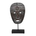 Figura Decorativa Castanho Máscara 24 X 12 X 46 cm