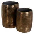 Vaso 2 Peças Bronze Dourado Alumínio 35,5 X 35,5 X 50 cm
