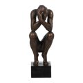 Figura Decorativa Preto Cobre Homem 16 X 19 X 47 cm
