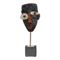 Escultura Máscara Castanho Preto 52 X 35 X 41,5 cm
