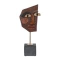 Escultura Máscara Castanho Preto 17,8 X 10 X 43,7 cm