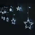 Cortina de Luzes LED Branco Estrelas