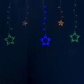 Cortina de Luzes LED Multicolor Estrelas