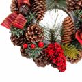 Coroa de Natal Vermelho Multicolor Pvc Abacaxis 22 X 22 X 10 cm