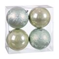 Bolas de Natal Verde Plástico 10 X 10 X 10 cm (4 Unidades)