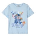 Camisola de Manga Curta Infantil Stitch Azul Claro 6 Anos