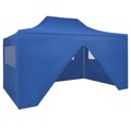 Tenda Pop-up Dobrável com 4 Paredes Laterais 3x4,5 M Azul