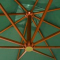 Guarda-sol Suspenso com Mastro de Madeira 300x300 cm Verde