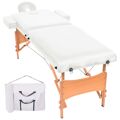  Mesas de Massagens Dobrável de 2 Zonas 10 cm Espessura Branco