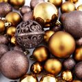Conjunto de Bolas de Natal 100 pcs 6 cm Castanho/bronze/dourado
