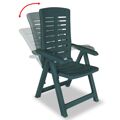 Cadeiras de Jardim Reclináveis 6 pcs Plástico Verde