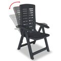  Cadeiras Jardim Reclináveis 4un. 60x61x108cm Plástico Antracite