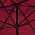  Guarda-sol Exterior com Poste Metal 300x200 cm Vermelho Bordeux