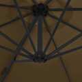 Guarda-sol Cantilever Poste Aço 300 cm Cinzento-acastanhado