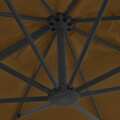 Guarda-sol Cantilever Poste Alumínio 300x300cm Cinza-castanho